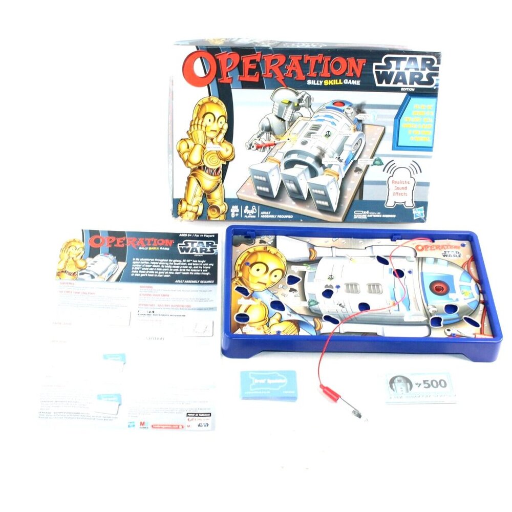 Star Wars Edition Operation Family Night  Board Game CP3O R2D2 Tested Works